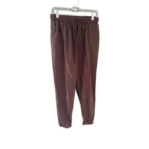 Ci Sono Womens Brown Linen Blend Jogger Pants Elastic Drawstring Waist M